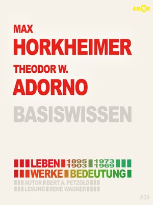 cover image of Max Horkheimer (1895-1973) und Theodor W. Adorno (1903-1969) Basiswissen--Leben, Werk, Bedeutung